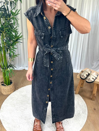 ROBE DENIM DÉLAVÉE