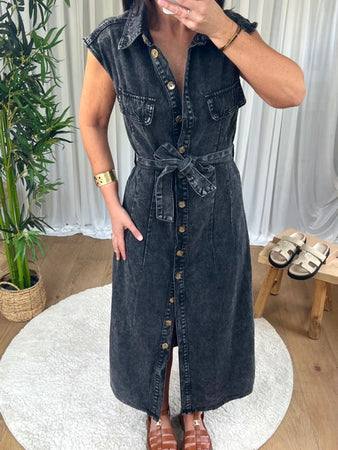 ROBE DENIM DÉLAVÉE