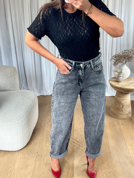 JEANS BARELL DÉLAVÉ