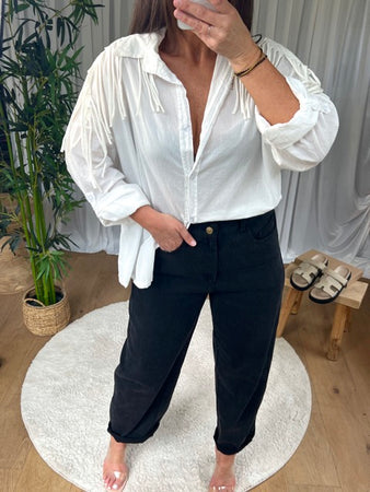 CHEMISE  FRANGES BLANC