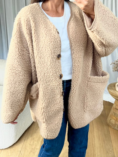 VESTE SHERPA BEIGE