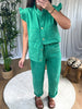 GILET DENIM FROUFROU VERT