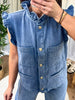 GILET DENIM FROUFROU BLEU