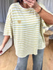 T-SHIRT RAYURES COEUR JAUNE
