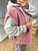 GILET BOUCLÉ ROSE