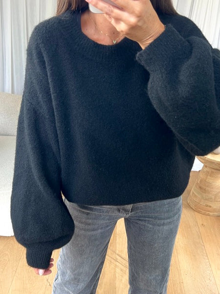 PULL EXTRA DOUX COL ROND NOIR