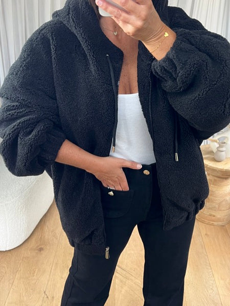 BLOUSON MOUMOUTE CAPUCHE NOIR