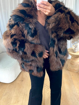 VESTE FOURRURE BICOLORE