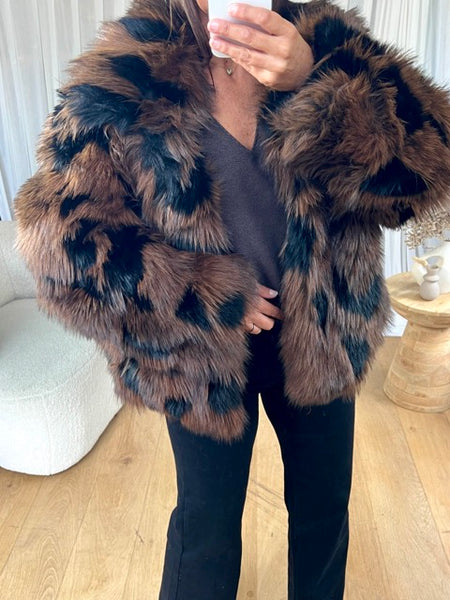 VESTE FOURRURE BICOLORE
