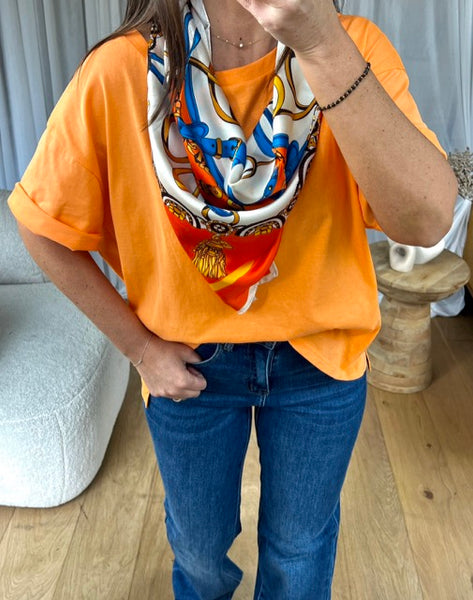 FOULARD ORANGE ET BLEU