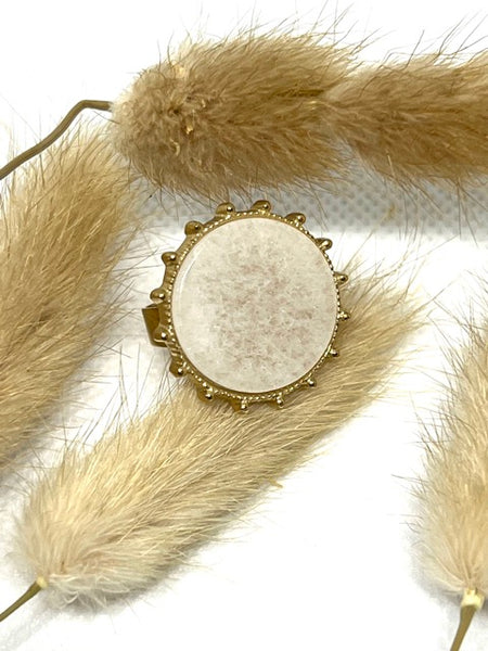 BAGUE SONIA DORÉE/CRÈME