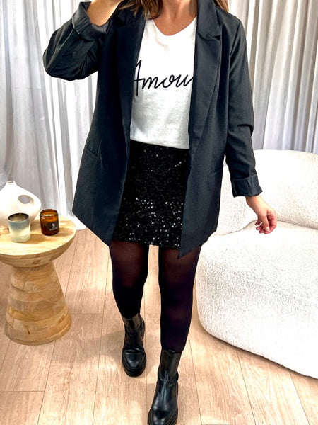 JUPE KIM SEQUIN NOIR